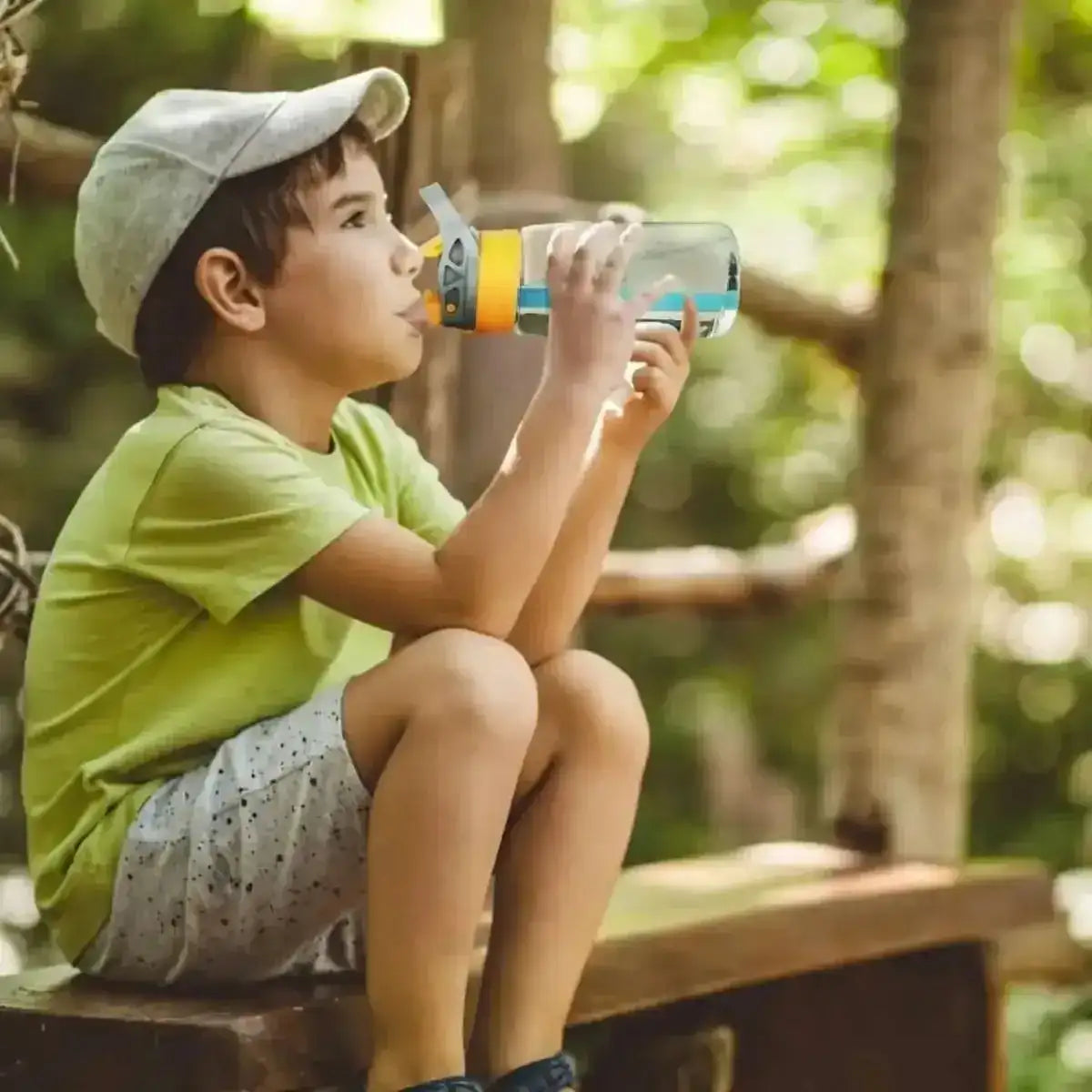 16.2oz Leak-proof Kids Water Bottle with Straw Push Button Cartsfy Inc.