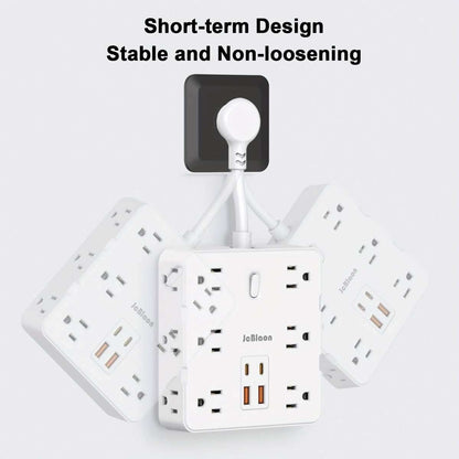 16-in-1 Power Strip – 12 AC Outlets & 4 USB Ports, White Cartsfy Inc.