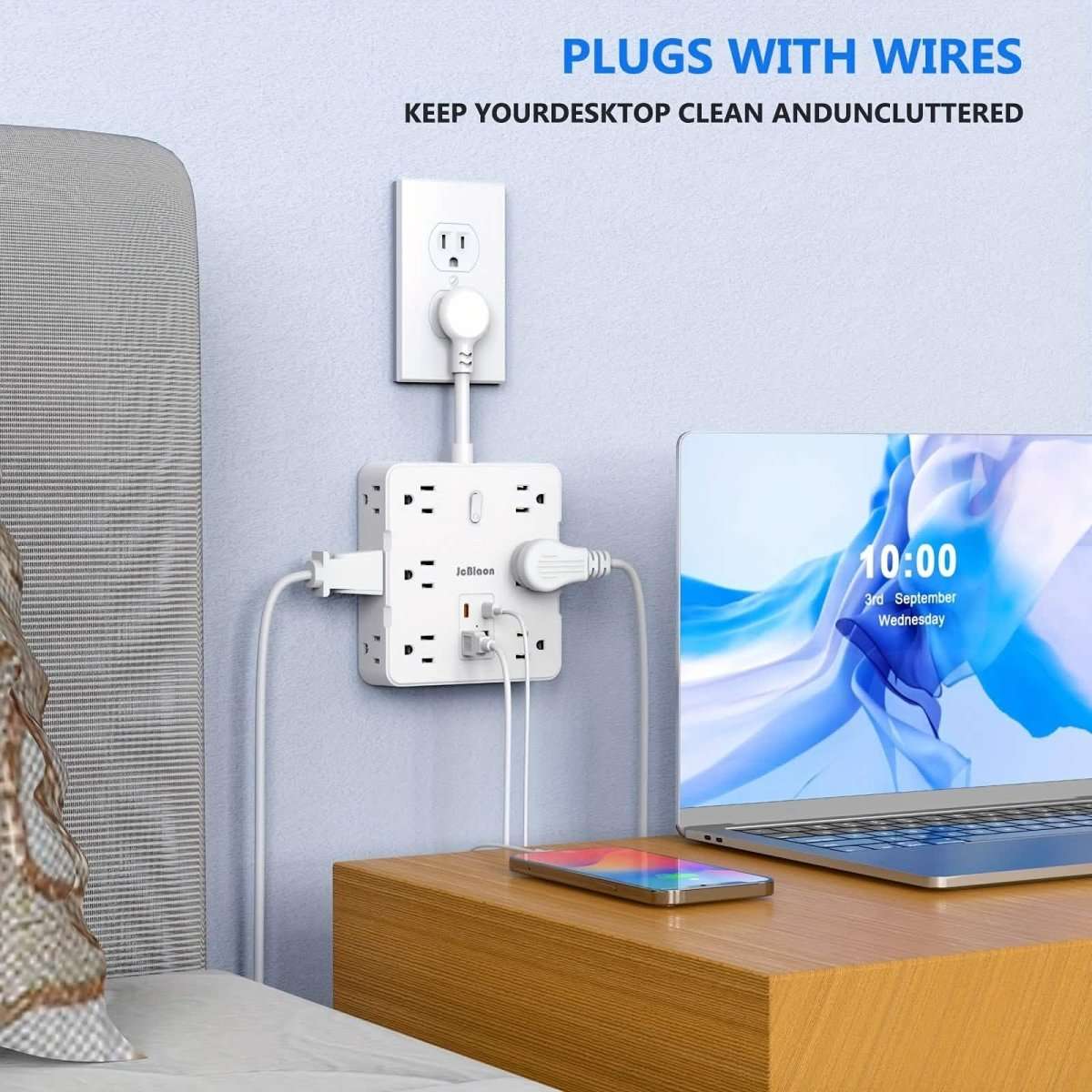 16-in-1 Power Strip – 12 AC Outlets & 4 USB Ports, White Cartsfy Inc.