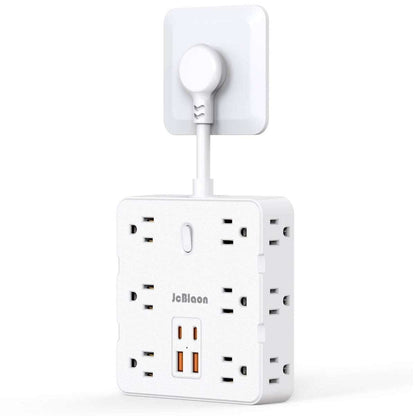 16-in-1 Power Strip – 12 AC Outlets & 4 USB Ports, White Cartsfy Inc.
