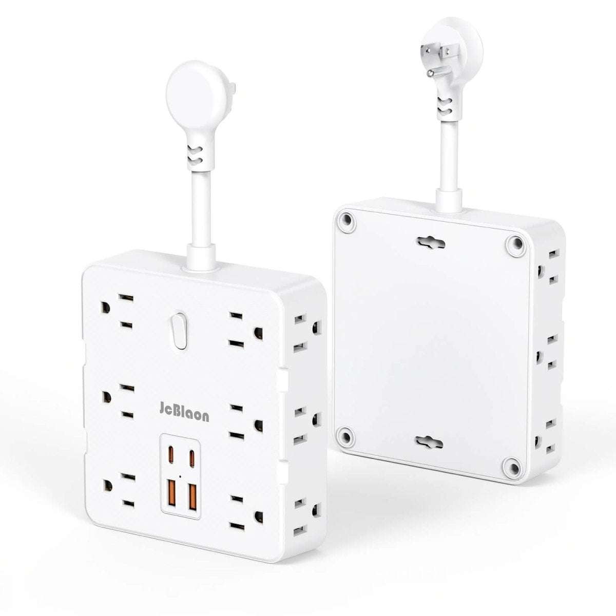 16-in-1 Power Strip – 12 AC Outlets & 4 USB Ports, White Cartsfy Inc.