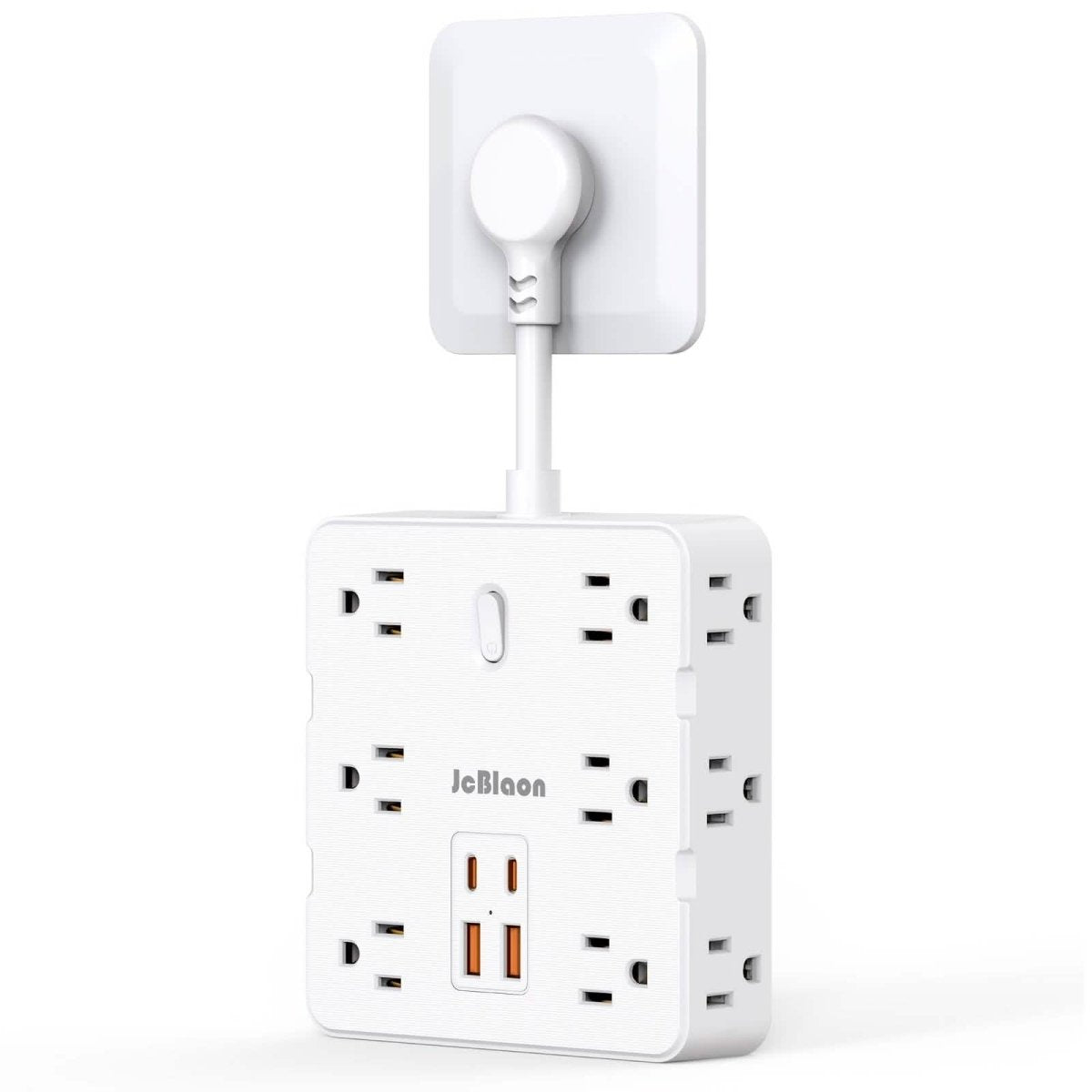 16 - in - 1 Power Strip – 12 AC Outlets & 4 USB Ports, White - Cartsfy Inc.