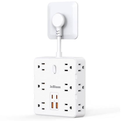 16 - in - 1 Power Strip – 12 AC Outlets & 4 USB Ports, White - Cartsfy Inc.