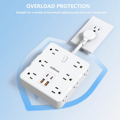 16 - in - 1 Power Strip – 12 AC Outlets & 4 USB Ports, White - Cartsfy Inc.