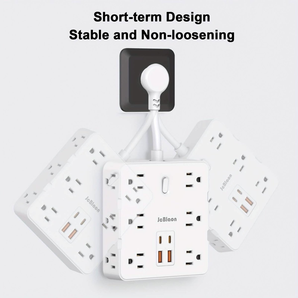 16 - in - 1 Power Strip – 12 AC Outlets & 4 USB Ports, White - Cartsfy Inc.