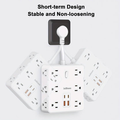 16 - in - 1 Power Strip – 12 AC Outlets & 4 USB Ports, White - Cartsfy Inc.