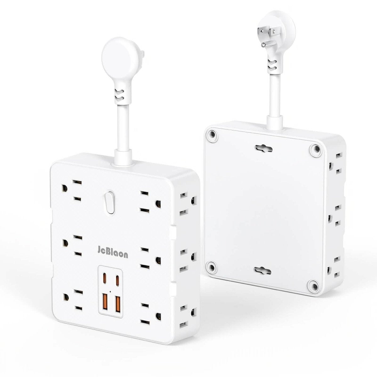 16 - in - 1 Power Strip – 12 AC Outlets & 4 USB Ports, White - Cartsfy Inc.