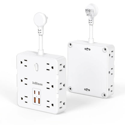 16 - in - 1 Power Strip – 12 AC Outlets & 4 USB Ports, White - Cartsfy Inc.