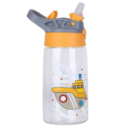 16.2oz Leak - proof Kids Water Bottle with Straw Push Button - Cartsfy Inc.