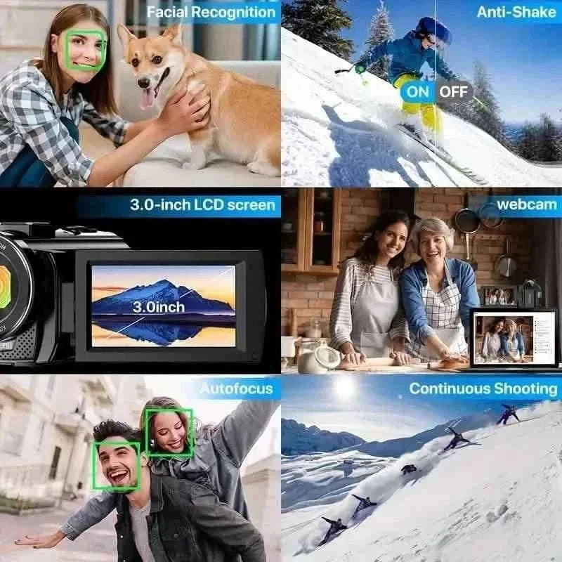 16x Zoom 1080P HD Digital Camera Bundle with 2 Batteries, 32G TF Card, Mic, Hood & Bag Cartsfy Inc.