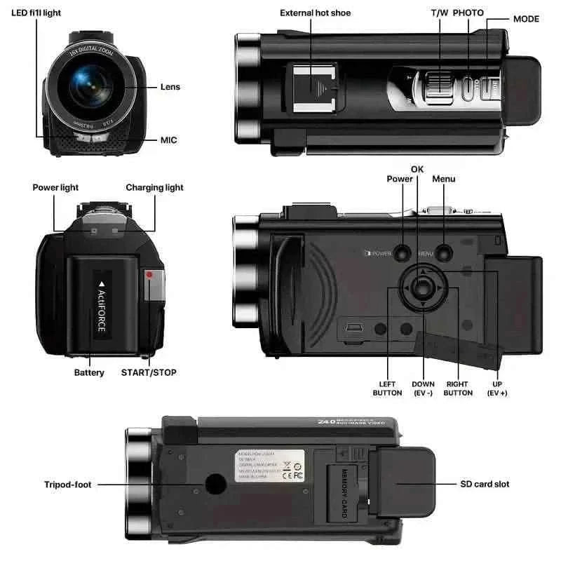 16x Zoom 1080P HD Digital Camera Bundle with 2 Batteries, 32G TF Card, Mic, Hood & Bag Cartsfy Inc.