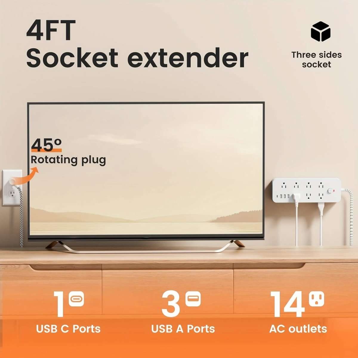 18-Outlet Power Strip with USB & Type-C – Surge Protection Cartsfy Inc.