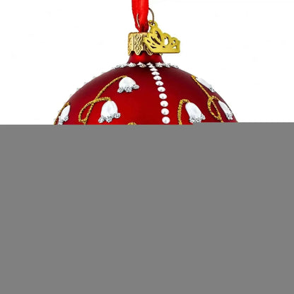 1898 Lilies of the Valley Royal Glass Ball Christmas Ornament 3.25 Inches
