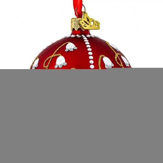 1898 Lilies of the Valley Royal Glass Ball Christmas Ornament 3.25 Inches