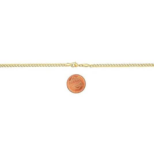 18K Gold Curb Cuban Link Chain Bracelet 8" - Cartsfy Inc.