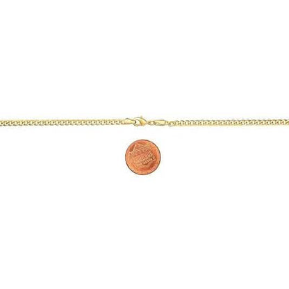18K Gold Curb Cuban Link Chain Bracelet 8" - Cartsfy Inc.