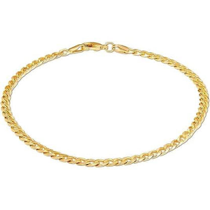 18K Gold Curb Cuban Link Chain Bracelet 8" - Cartsfy Inc.