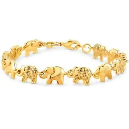 18K Gold Elephant Bracelet For Women 8" DailySale Default Title Default Title-