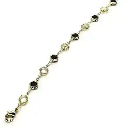 18K Gold Filled Black and White Crystal Ankle Bracelet Cartsfy Inc.