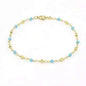 18k Gold Filled High Finish Polish Turquoise Ball Ankle Bracelet Cartsfy Inc.