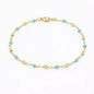 18k Gold Filled High Finish Polish Turquoise Ball Ankle Bracelet - Cartsfy Inc.