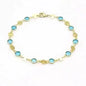 18k Gold Filled Aquamarine Crystal Ankle Bracelet