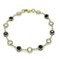 18K Gold Filled High Polish Finish Black and White Made With Crystal Round Ankle Bracelet Cartsfy Inc.