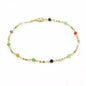 18k Gold Filled Multi Color Ball Crystal Ankle Bracelet