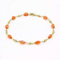 18K Gold Filled High Polish Finish Oval Crystal Ankle Bracelet Cartsfy Inc.