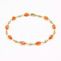 18K Gold Filled High Polish Finish Oval Crystal Ankle Bracelet - Cartsfy Inc.