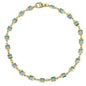 18K Gold Plated Light Blue Crystal Square Ankle Bracelet Cartsfy Inc.