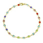 18K Gold Plated Light Multi Color Crystal Square Ankle Bracelet DailySale Default Title Default Title-