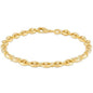18K gold mariner link bracelet with puffed round links and box clasp