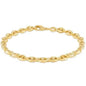 Elegant 18K Gold Puff 8" Mariner Bracelet