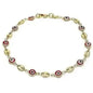 18k Women's Gold Filled High Polish Finish Mariner Marina- Red Evil Eye Lobster Clasp Ankle Bracelet 10'' Inch Cartsfy Inc.