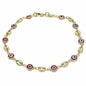 18k Women's Gold Filled High Polish Finish Mariner Marina- Red Evil Eye Lobster Clasp Ankle Bracelet 10'' Inch DailySale Default Title Default Title-