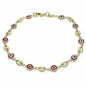 18k Gold Filled Mariner Marina Red Evil Eye Ankle Bracelet