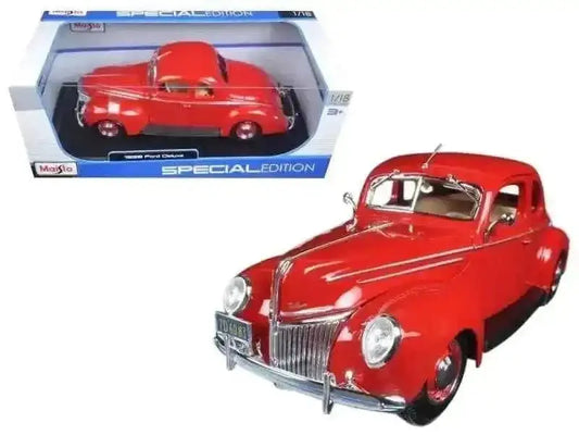 1939 Ford Deluxe Tudor Red 1/18 Diecast Model Car by Maisto