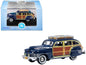1942 Chrysler Town & Country Woody Wagon South Sea Blue with Wood Panels and Roof Rack 1/87 (HO) Scale Diecast Model Car by Oxford Diecast Miniature Motors Default Title Default Title-
