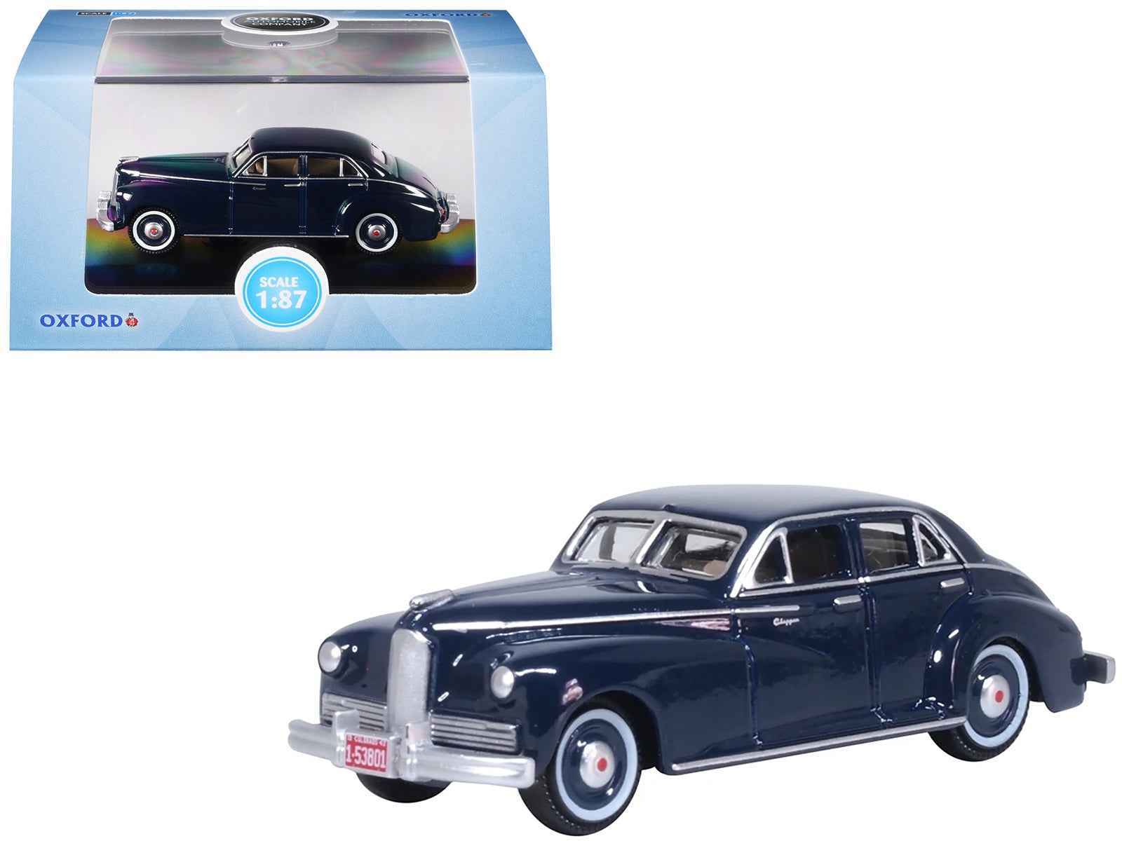 1942 Packard Clipper Touring Sedan Packard Blue 1/87 (HO) Scale Diecast Model Car by Oxford Diecast Cartsfy Inc.