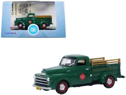 1948 Dodge B-1B Pickup Truck Green "Railway Express Agency" 1/87 (HO) Scale Diecast Model Car by Oxford Diecast Cartsfy Inc.