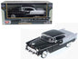 Motormax 1/24 diecast model car, black and silver, 1955 Bel Air front 3/4 view