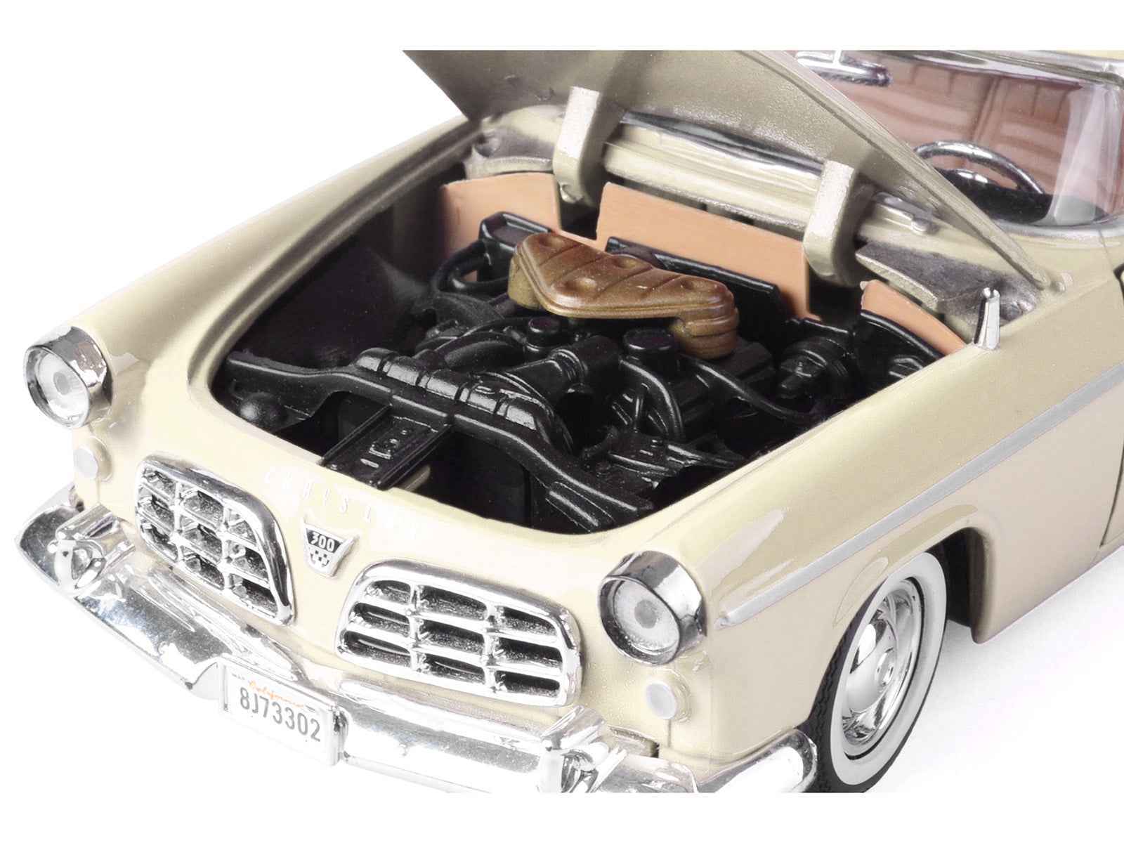 1955 Chrysler C300 Cream "Timeless Legends" Series 1/24 Diecast Model Car by Motormax Miniature Motors Default Title Default Title-