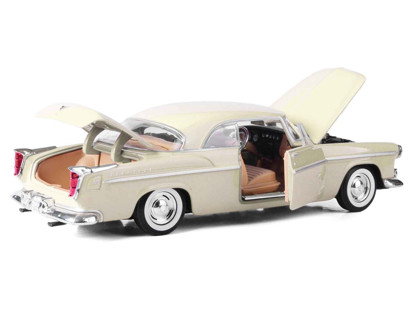1955 Chrysler C300 Cream "Timeless Legends" Series 1/24 Diecast Model Car by Motormax Miniature Motors Default Title Default Title-