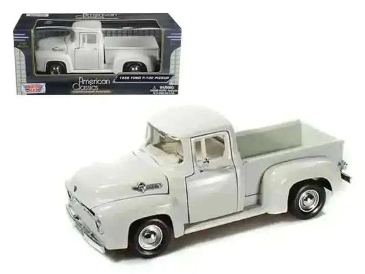 1956 Ford F-100 Pickup Truck White 1/24 Diecast Model Car Cartsfy Inc.