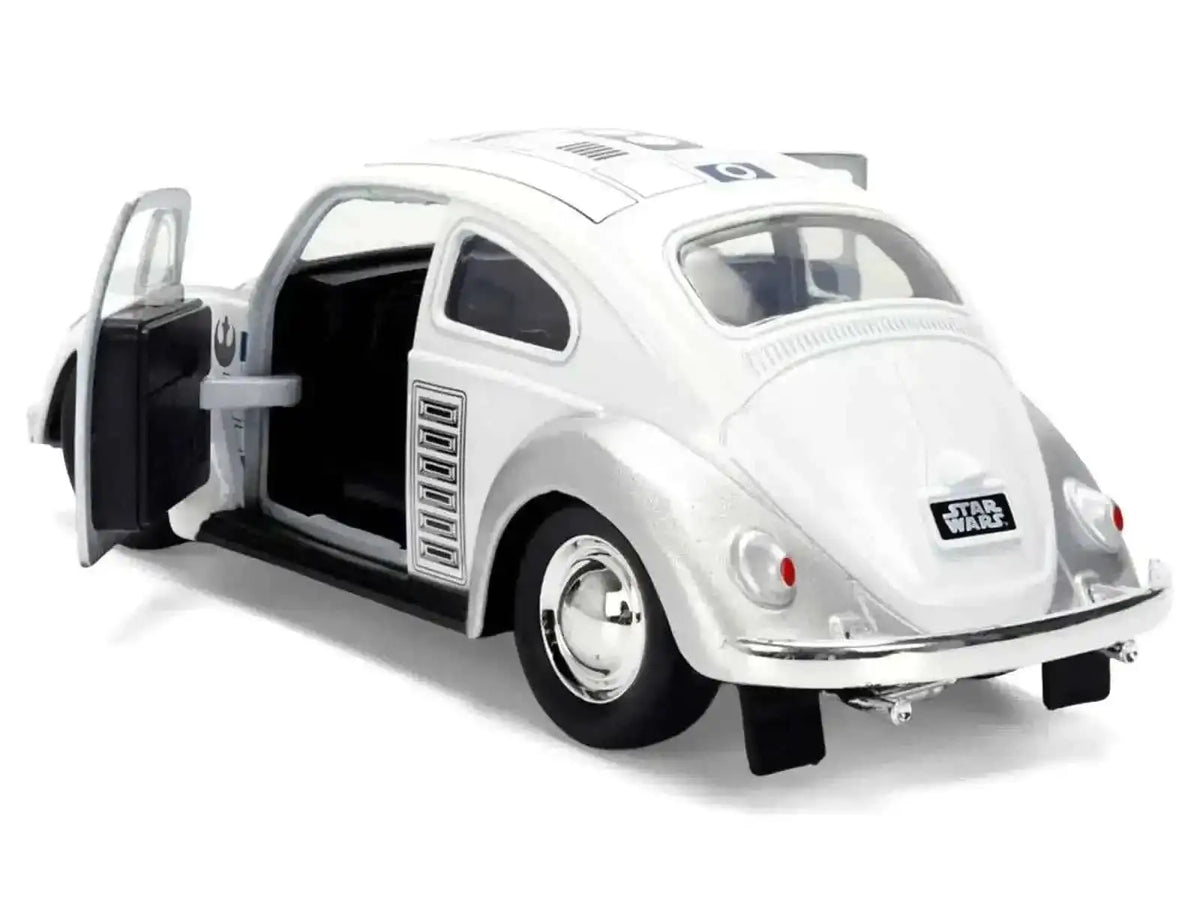 1959 Volkswagen Beetle "R2-D2" Livery White with Graphics "Star Wars" Franchise "Hollywood Rides" Series 1/32 Diecast Model Car by Jada Cartsfy Inc.