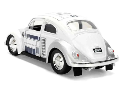 1959 Volkswagen Beetle "R2-D2" Livery White with Graphics "Star Wars" Franchise "Hollywood Rides" Series 1/32 Diecast Model Car by Jada Cartsfy Inc.