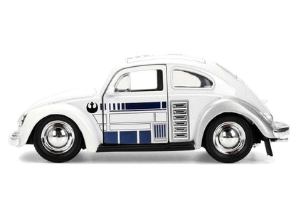 1959 Volkswagen Beetle "R2-D2" Livery White with Graphics "Star Wars" Franchise "Hollywood Rides" Series 1/32 Diecast Model Car by Jada Miniature Motors Default Title Default Title-
