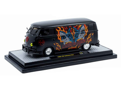 1960 Volkswagen Delivery Van "Maui & Sons" Black with Graphics Limited Edition to 4050 pieces Worldwide 1/24 Diecast Model Car by M2 Machines Cartsfy Inc.