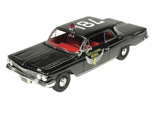 1961 Chevrolet Biscayne "Ohio State Highway Patrol" Black with Red Interior Limited Edition to 150 pieces Worldwide 1/43 Model Car by Goldvarg Collection Cartsfy Inc.